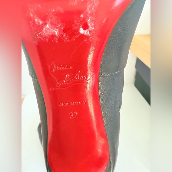 Christian Louboutin Black leather Eleonor Botta 85mm knee-high boots EU 37 - Picture 13 of 15